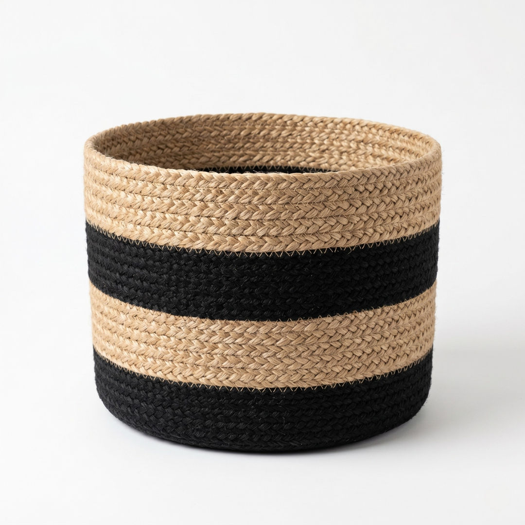 Stylish Eco-Friendly Jute Basket for Home Organizer